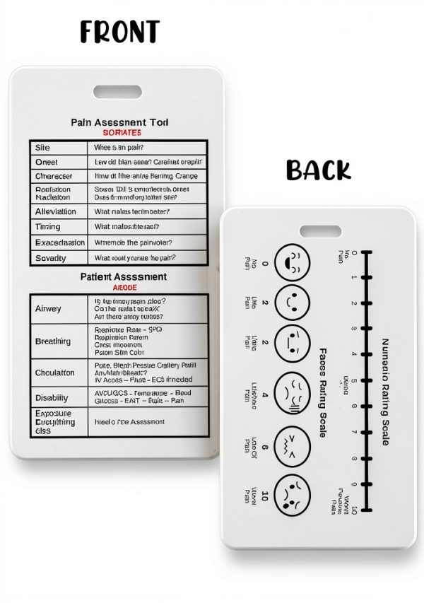 Lashicorn Pain Assessment Card White Plastic Clip 5‑Pack-3