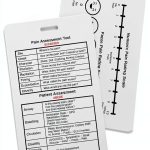 Lashicorn Pain Assessment Card White Plastic Clip 5‑Pack-0