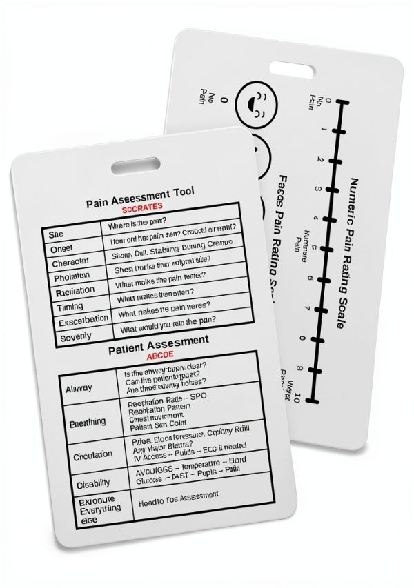 Lashicorn Pain Assessment Card White Plastic Clip 5‑Pack-0