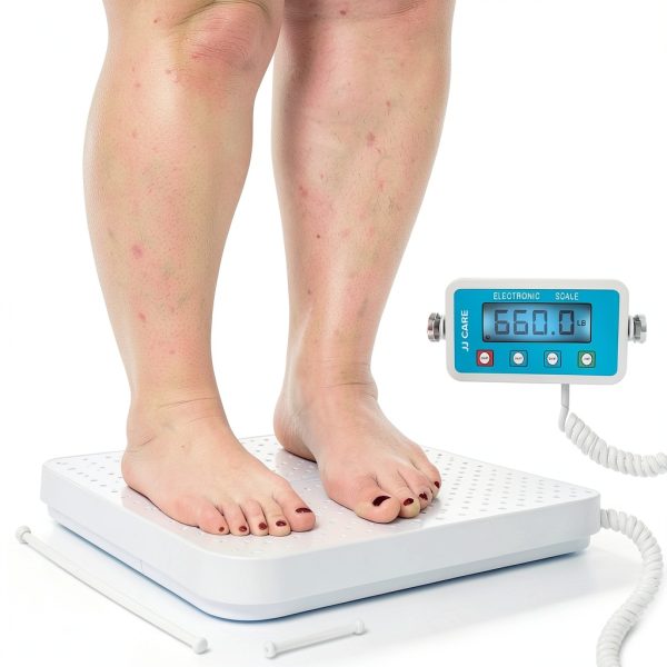 JJ CARE Heavy Duty Portable Physician Scale with Mountable LCD Display-2