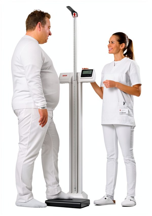 seca 777 Physician Scale 550lb Capacity Height Rod 4‑90in Battery-0
