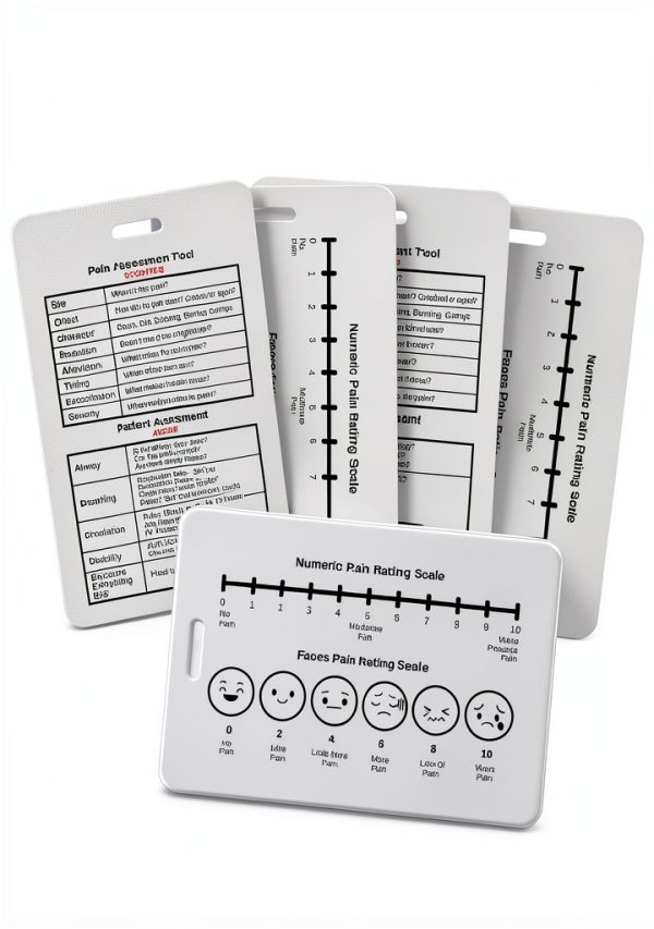 Lashicorn Pain Assessment Card White Plastic Clip 5‑Pack-1