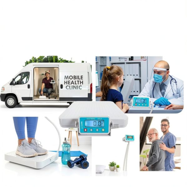 JJ CARE Heavy Duty Portable Physician Scale with Mountable LCD Display-5