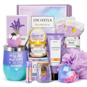 LUCOTIYA Purple Insulated Tumbler Gift Set 7-Piece with Lavender-0