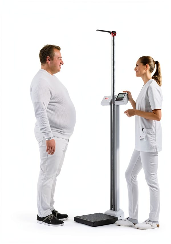seca 777 Physician Scale 550lb Capacity Height Rod 4‑90in Battery-5