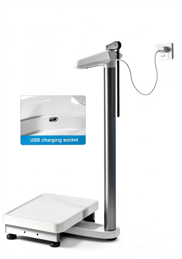 Helsevesen HMS-440 Digital Physician Scale with Height Rod LCD-2