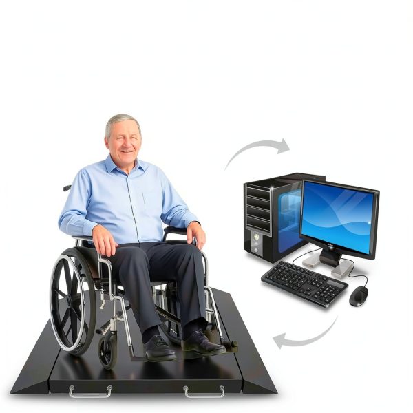 BizAutom 1000lb Wheelchair Scale Model BA-WCS-PRO Dual Ramp Portable-2